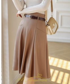 スカート | 膝丈 フレアレディース 春 夏 春夏 黒 シンプル ひざ丈 無地 ミモレ丈 カーキ 秋 冬 お洒落 通学 オールシーズン 通勤 上品 キレイめ