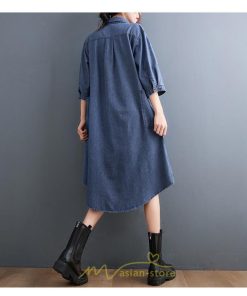 シャツ・ブラウス | デニム ロングシャツ シャツワンピ レディース 長袖 シャツ ロング ミモレ丈 脚長効果 大きいサイズ 体型カバー 着痩せ 20代30代40代50代