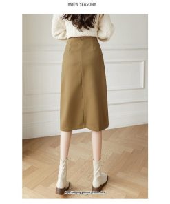 スカート | レディース 秋 冬 秋冬 ミモレ丈 膝丈 ロング 無地 ミディアム丈 ひざ丈 送料無料 Aライン ハイウエスト おしゃれ 通勤 通学 ラシャ 2022年秋冬 暖か