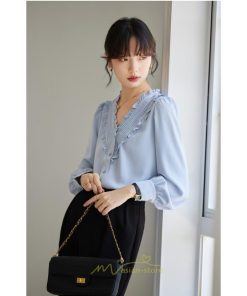 シャツ・ブラウス | ブラウス シャツ レディース 40代 上品 ブラウス きれいめ 通勤 OL ビジネス ゆったり トップス Vネック フリル 高級感 冬服 秋服 上品 春服 エレガント