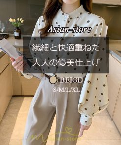 シャツ・ブラウス | シャス ブラウス 春夏 秋 シフォン レディース 長袖 フォーマル オフィス 入学式 入園式 ドット柄 外出 お出かけ ビジネス 20代30代40代50代 通勤 OL