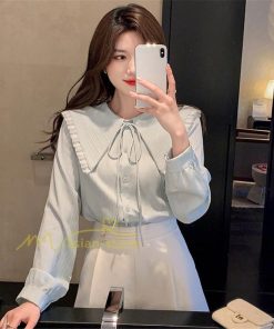 シャツ・ブラウス | ブラウス トップス プリーツ オフィスカジュアル 通勤 リボン付き レディース 韓国 ファッション 通学 カジュアル エレガント 優雅 OL オシャレ 通勤 上品 細身