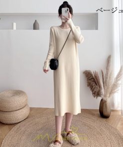 ニットワンピース | レディース 冬 きれいめ ロング おしゃれ 秋冬 長袖 送料無料 可愛い 上品 秋冬コーデ 小柄 萌え袖 20代30代40代50代 がーりー