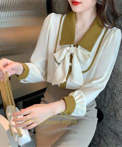 シャツ・ブラウス | ブラウス レディース 長袖 ブラウスシャツ ボウタイ フォーマル チュニック 大人 春 夏 春夏 フォーマル スーツ トップス 20代 ママ 母 30代 リボン付き OL