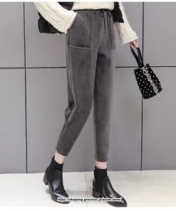 チノ・テーパード・ジョガー・スキニーパン | パンツ ボトムス 九分丈 ズボン 裏起毛 厚手 あったか ハイウエスト ウエストゴム 暖かい 着痩せ 通勤 ゆったり 美脚ライン オシャレ お出かけ 送料無料 OL