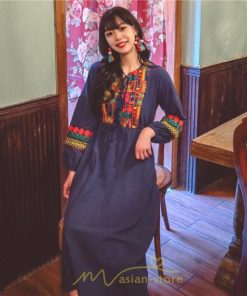 マキシ | ワンピース 個性的 ロングワンピース 細見えワンピース エスニック 綿麻 リゾート ワンピ 長袖 刺繍 カジュアル 大人 春夏秋 きれいめ 上品 ゆったり 体型カバー
