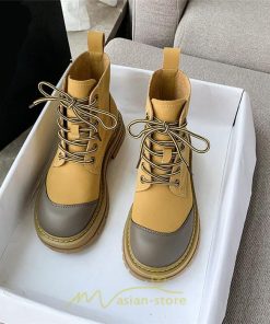 ショートブーツ | ブーツ レディース シューズ 厚底 おしゃれ  編み上げブーツ 2022トレンド 黒 黄色 灰色 歩きやすい 通学 通勤 旅行 外出 お出かけ デート