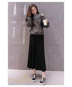 スカート | マタニティフレア 秋 冬 妊婦服 マタニティウェア 産前 産後 シンプル きれいめ 大きいサイズ Aライン ウエスト調整 体型カバー ひざ下