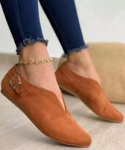 パンプス | フラットポインテッドトゥ Vカット バレエシューズ 靴 レディース スリップオン ベーシック ぺたんこ スエードパンプス ペタンコ シューズ