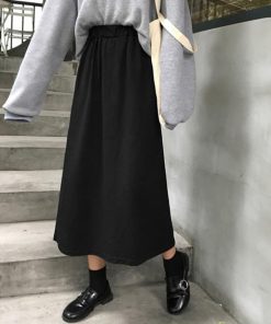 ロングスカート | Aライン フレアスカート黒