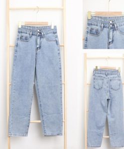 デニム | ハイウエスト ストレート デニムパンツ