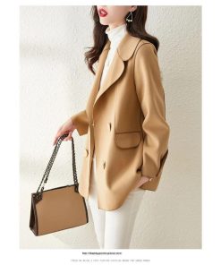 コート・ジャケット | テーラードジャケット レディース コート アウター 長袖 ミディアム丈 羽織り 春 秋 冬 無地 カジュアル ラシャ ダブルブレスト 秋 冬 あったか 通勤 通学