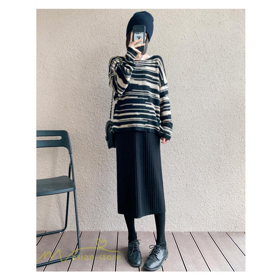 スカート | マタニティ秋 冬 レディース ニット妊婦服 産前 産後 着痩せ 裾口スリット 上品 マタニティウェア きれいめ ウエスト調整 コーデ