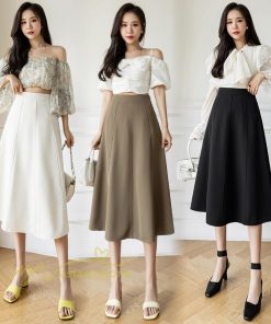 スカート | フレア無地 きれいめ 30代 40代 50代 着やせ 上品 ボトムス 春秋 夏 お洒落 通勤 エレガント 着痩せ 着回し ハイウエスト カジュアル 通学 お出かけ