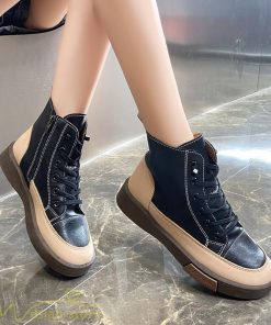 ショートブーツ | レディース ブーティー 太ヒール ブーツ ショートヒール カジュアル レースアップ 厚底 歩きやすい 厚底ブーツ コスプレ靴 編み上げブーツ