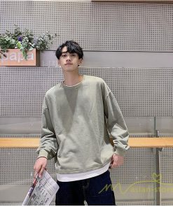 Tシャツ | ロングT メンズ 長袖 秋物 フェイク 切り替え レイヤード 重ね着風 20代30代 無地 カジュアル トレーナー 通学通勤 40代50代 カットソー