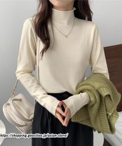 ニット・セーター | カットソー ニット レディース ハイネック 長袖 秋冬 春 トップス スリム ストレッチ インナー 無地 長袖カットソー 通学通勤 長袖ニット プルオーバー 着痩せ