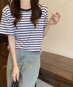 tシャツ・カットソー | Tシャツ レディース 春夏 トップス カットソー 半袖 シャツ ストライプ柄 20代30代40代50代 カジュアル お出かけ 上品 韓国ファッション 着回し 着痩せ 快適