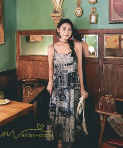 ノースリーブ | キャミソール ワンピース キャミワンピ レディース ロング丈 ゆったり カジュアル かわいい 体型カバー リラックス 春 薄手 旅行着 総柄 送料無料 夏