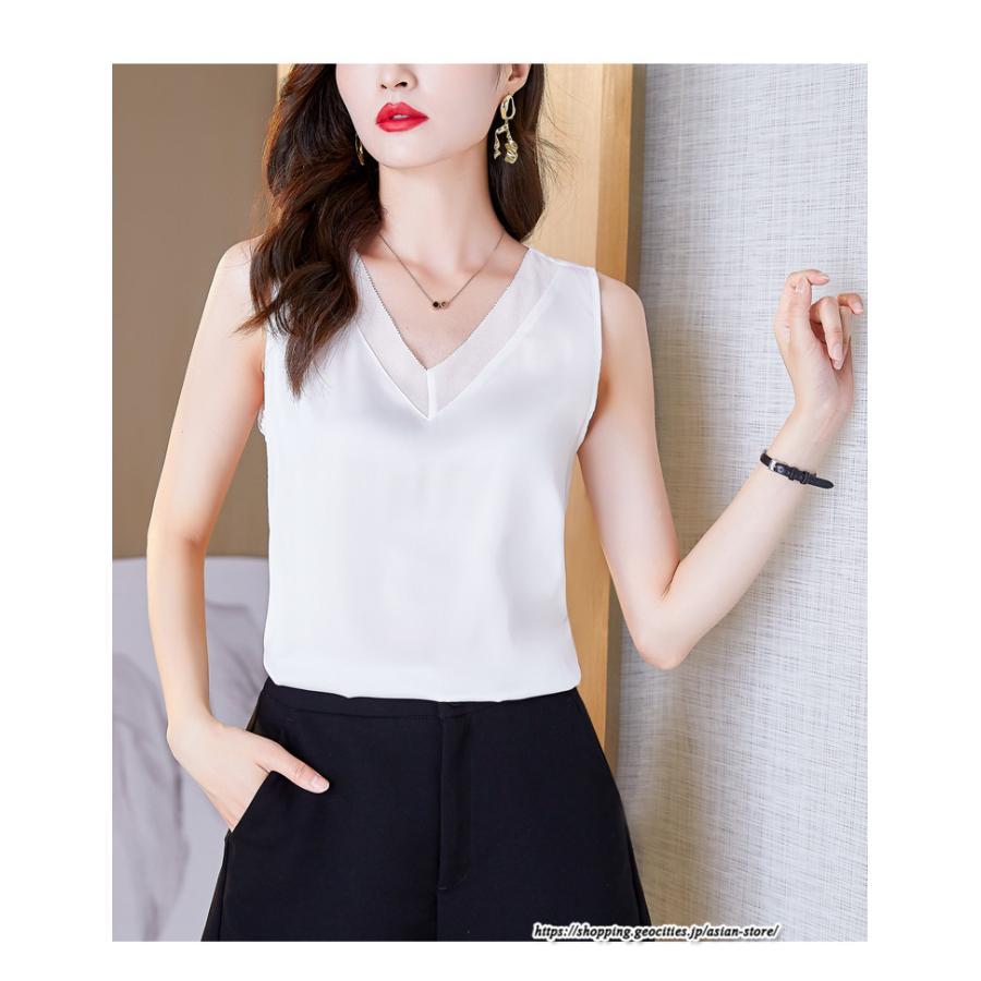 キャミソール タンクトップ | タンクトップ レディース 秋 秋服 レイヤード インナー ノースリーブ Vネック しわにくい ベーシック 重ね着 とろっと滑らかな肌触りの落ち感素材