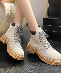 ショートブーツ | レディース ブーティー 太ヒール ブーツ ショートヒール カジュアル レースアップ コスプレ靴 厚底 歩きやすい ローヒール靴 編み上げブーツ