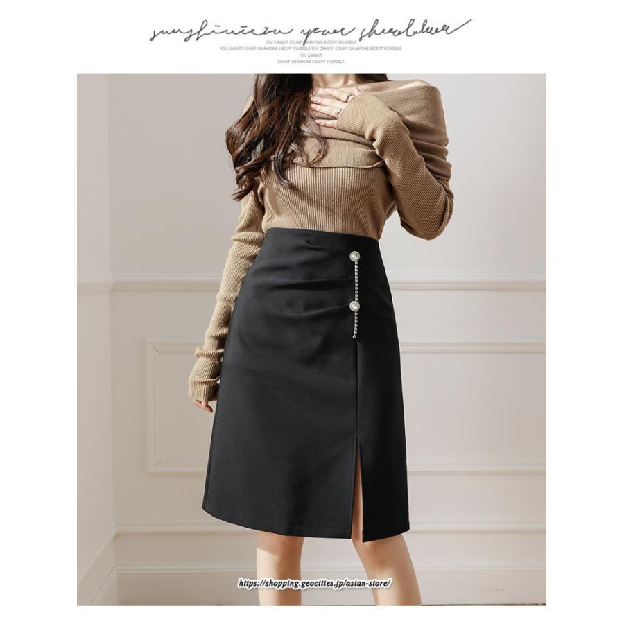 スカート | レディース ひざ丈 膝丈 オシャレ カジュアル Aライン スリット キレイめ 着痩せ 2022新作 通勤 通学 50代 秋冬コーデ 20代 30代 40代