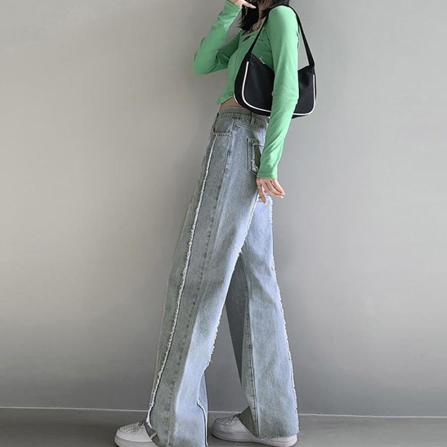 デニム | ワイドパンツ ハイウエスト 脚長