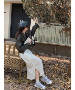 スカート | ニットタイトストレッチスリット入れロング丈 ミモレ丈 ハイウエスト 秋冬 ウエストゴム 美シルエット 楽チン