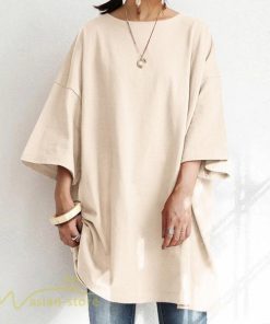 ｔシャツ・カットソー | Tシャツ レディース カットソー 着痩せ 無地 半袖 ゆったり ロングTシャツ オーバーサイズ 体型カバー 夏新作 クルーネック プルオーバー 大きいサイズ 5XL