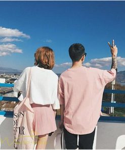 tシャツ・カットソー | Tシャツ カットソー 男女兼用 シンプル ゆったり 夏新作 サマー トップス レディース メンズ クルーネック おしゃれ 4色 黒 ピンク 白 カーキ 大きいサイズ