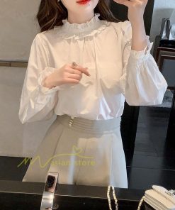 シャツ・ブラウス | ブラウス レディース きれいめ 40代 春秋 上品 無地 ブラウス 長袖 ゆったり オシャレ 韓国風 通勤 着痩せ フェミニン 30代 大人 カジュアル レース付き 50代