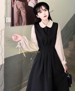 マキシ | ドッキングワンピース レイヤード風ワンピース ロングワンピース Aラインワンピース フェイク 切り替え 秋 レディース 30代40代50代 長袖ワンピ ワンピ