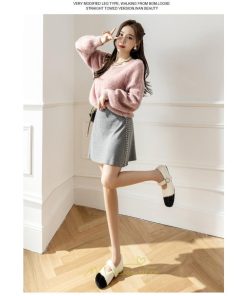 スカート | 膝上 ひざ上 スリット ミニ レディース 秋 冬 着痩せ 可愛い おしゃれ 脚長効果 ニット 秋冬コーデ お出かけ 美脚 ナチュラル 美人 トレンド がーりー