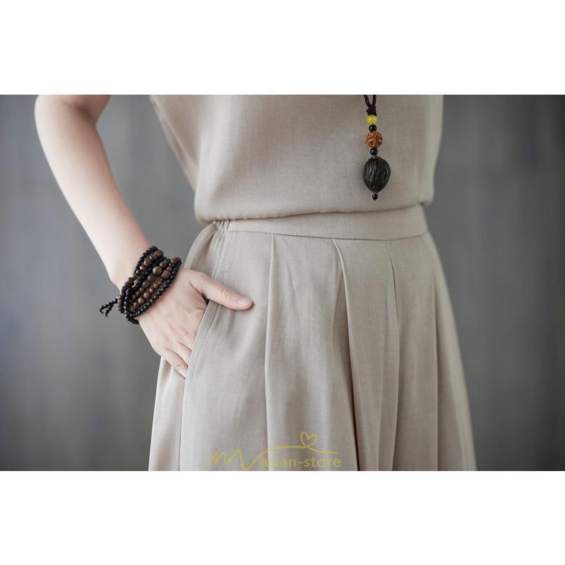 セットアップ | レディース 夏服 Tシャツ ワイドパンツ ガウチョパンツ カジュアル 無地 冷感 涼感 ブラウス トップス 30代40代 2点セット ゴム パンツ 半袖