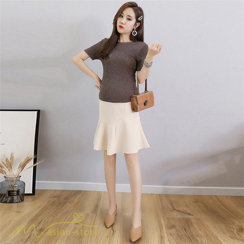 スカート | マタニティ韓国風 レディース マタニティウェア おしゃれ ゆったり 着痩せ 産前 マタニティウェア 膝丈 お出かけ 上品 サマー 夏服