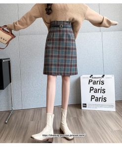 スカート | ミモレ丈 ひざ丈 レディース チェック柄 体型カバー 着痩せ Aライン ハイウエスト 上品 2022新作 通勤 秋冬コーデ オシャレ 韓国風 キレイめ