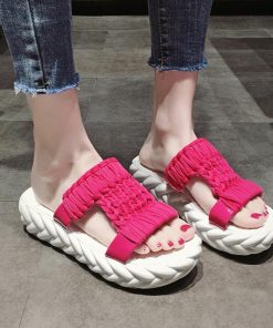 サンダル | 厚底メッシュ ニットサンダル