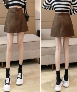 ミニスカート | PUレザー ハイウエスト