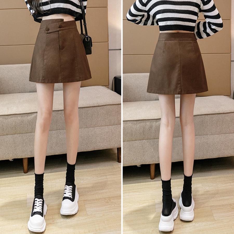 ミニスカート | PUレザー ハイウエスト