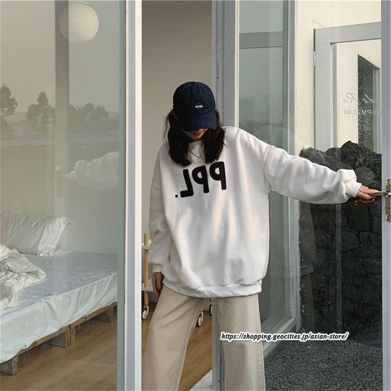 パーカー | トレーナー レディース プルオーバー クルーネック 長袖 トップス Tシャツ スウェット ゆったり 秋冬 トップス カジュアル 練習着 春 ルームウェア