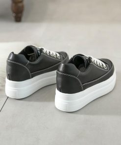 スニーカー | 厚底シューズ レディース 厚底 レースアップ ラウンドトゥ ウォーキングシューズ 靴 白 シューズ 厚底スニーカー ローカット スポーツ 黒