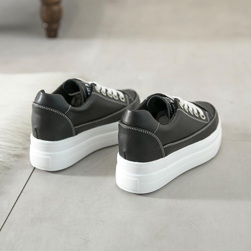 スニーカー | 厚底シューズ レディース 厚底 レースアップ ラウンドトゥ ウォーキングシューズ 靴 白 シューズ 厚底スニーカー ローカット スポーツ 黒