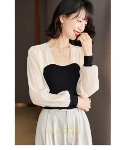 シャツ・ブラウス | ブラウス シャツ 切り替え レディース 春秋  ゆったり 長袖 20代30代40代50代 カジュアル きれいめ オシャレ シフォン 高級感 エレガント フォーマル 通勤