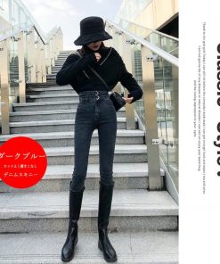 スキニーパンツ | デニムパンツ ハイウエスト 着やせ レディース 美脚見せ ジーパン ジーンズ 細身 ストレッチ ボトムス 韓国風