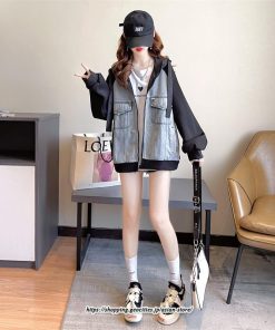 コート・ジャケット | フード付きデニムジャケット デニムジャケット レディース フード付き デニム ジャケット 送料無料 切り替え おしゃれ カジュアル 2022 細身 着痩せ 秋 冬 通勤