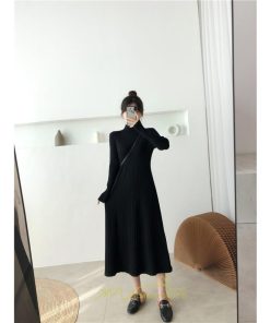 ニットワンピース | ワンピース 春 春服 レディース 長袖 ゆったり 秋 冬 ロング丈無地 20代30代40代50代 可愛い お出かけ 着痩せ 大人 通勤