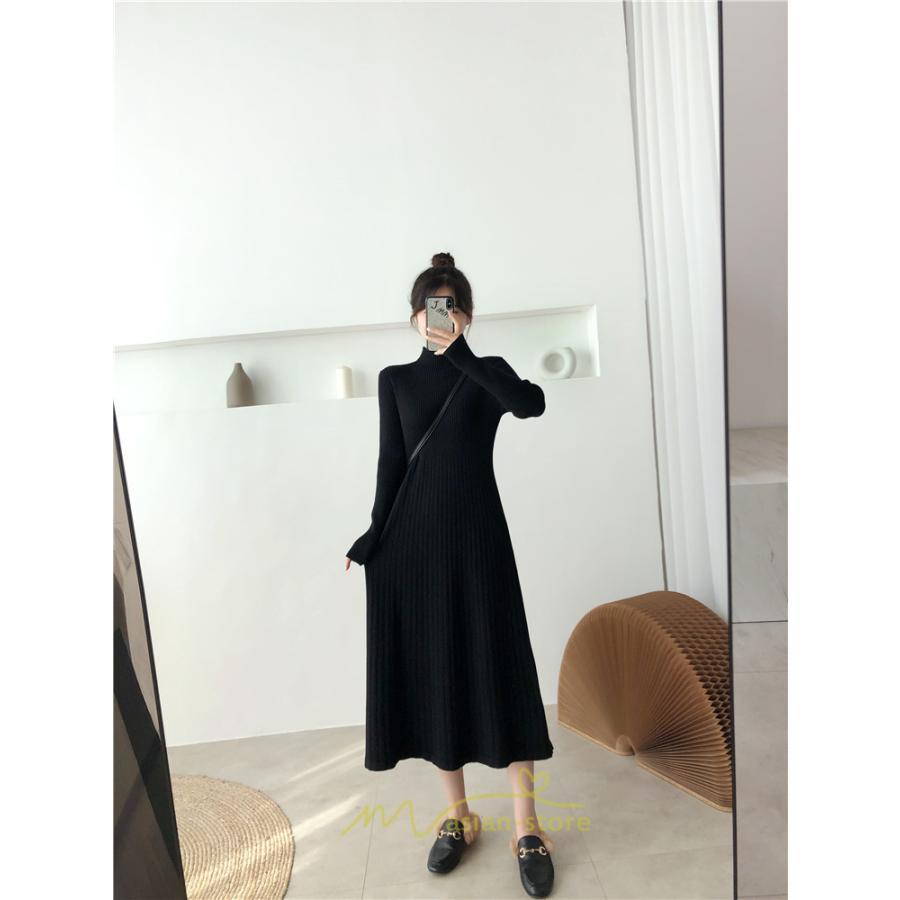 ニットワンピース | ワンピース 春 春服 レディース 長袖 ゆったり 秋 冬 ロング丈無地 20代30代40代50代 可愛い お出かけ 着痩せ 大人 通勤