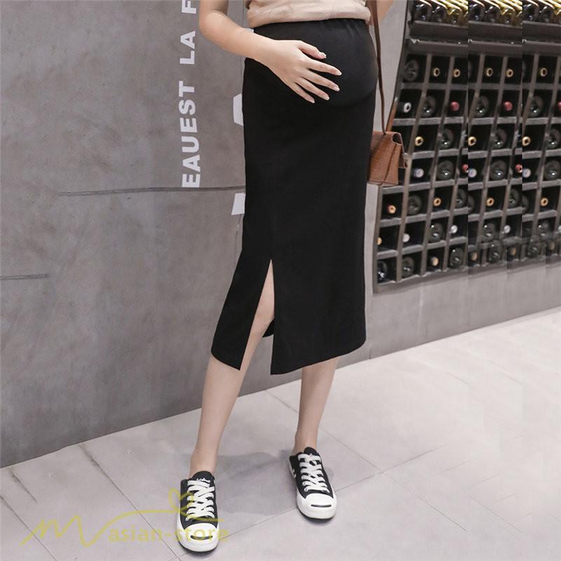 スカート | Aラインマタニティウェア 着痩せ レディース 着痩せ 上品 大きいサイズ 裾口スリット 産前 妊婦 薄手 サマー 日常 夏服 マタニティお出かけ