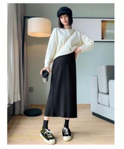 スカート | 妊婦服 マタニティシンプル 秋 冬 コーデ 着痩せ ニット妊婦 産前 産後 大きいサイズ ソフト ウエスト調整 お出かけ 秋 柔らか