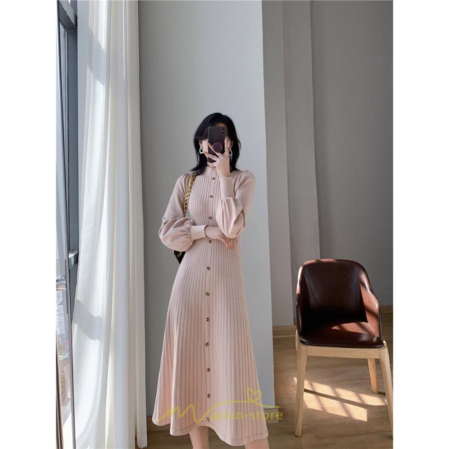 ニットワンピース | ロングワンピース ワンピース レディース ロング丈 秋 冬 ハイネック 長袖 体型カバー 秋冬 上品 OL 50代 30代 40代 通勤